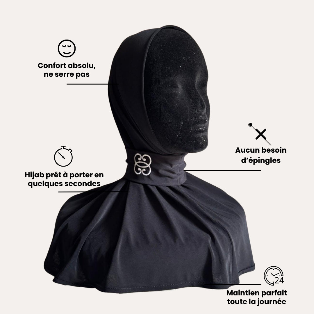 Cagoule Hanaqa - Jersey Premium - LE NOIR
